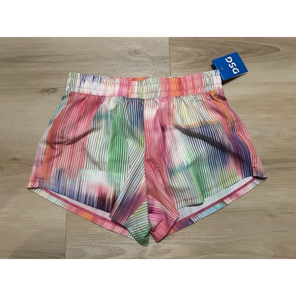 NWT DSG Shorts Girls Large Prismatic Mid-Rise Stride Built in Brief Pink